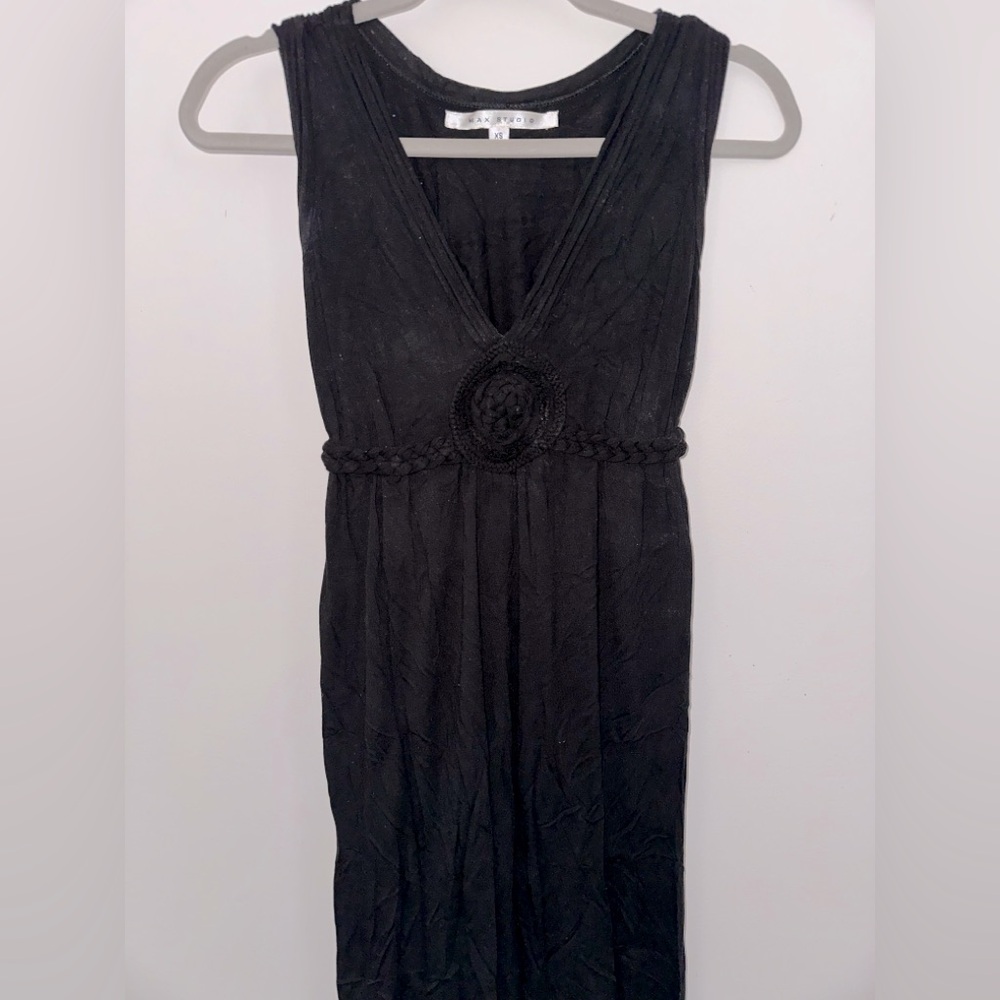 Max Studio full length maxi black column dress, size XS, EUC